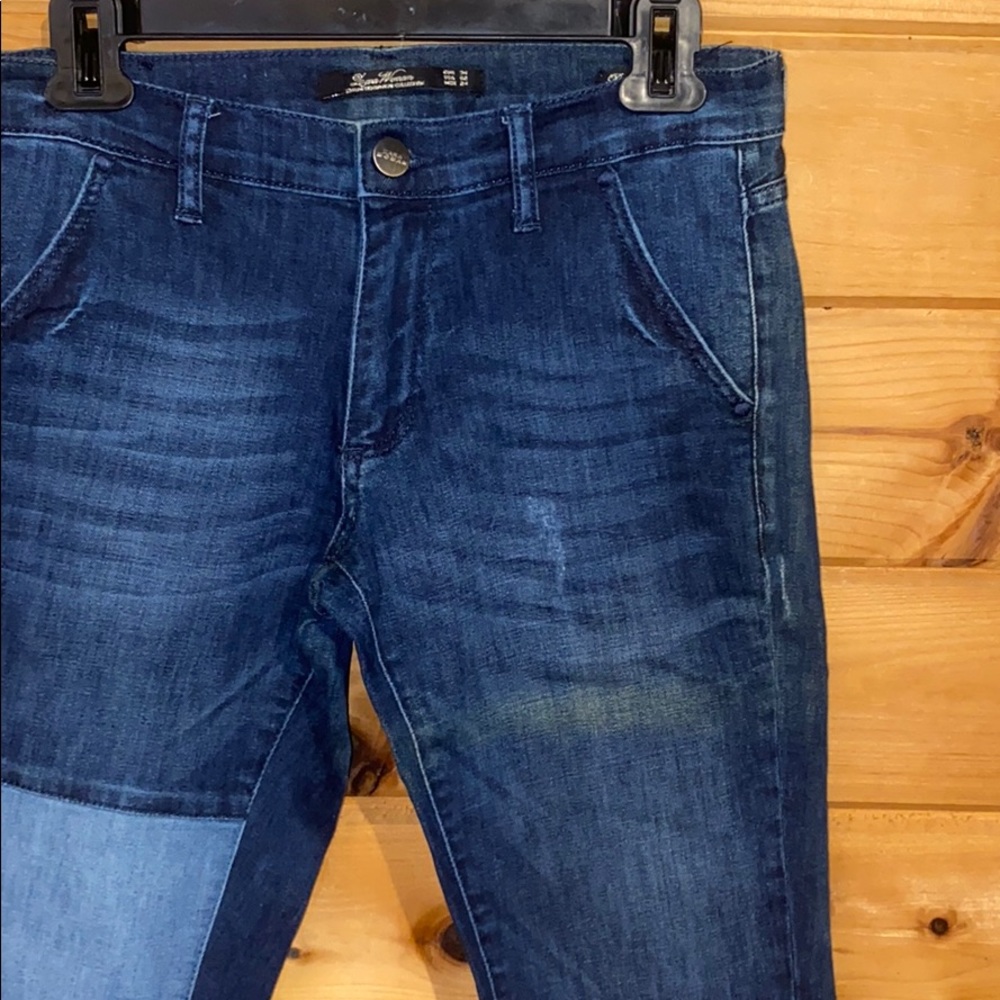 Zara Patchwork Distressed Crop Jeans - image 3